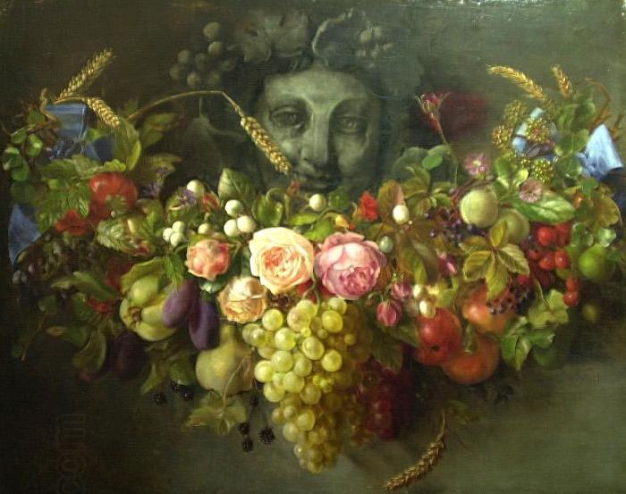 Eloise Harriet Stannard Garland of Fruits and Flowers, painted by Eloise Harriet Stannard China oil painting art